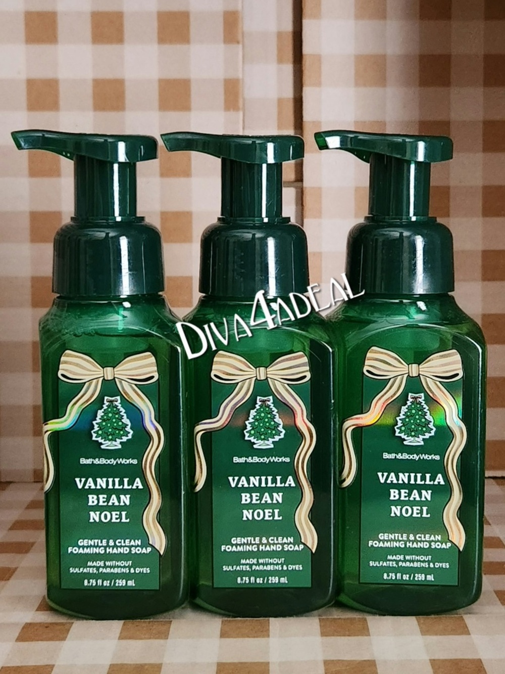 3X Bath & Body Work VANILLA BEAN NOEL Foam Hand Soap Bundle